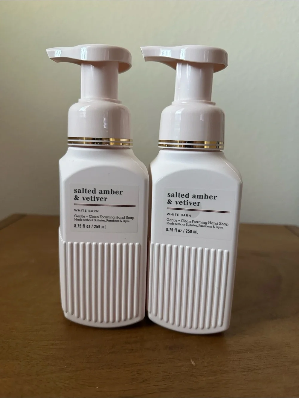 X2 bath and body works Salted Amber & Vetiver Foaming Hand Soaps NEW